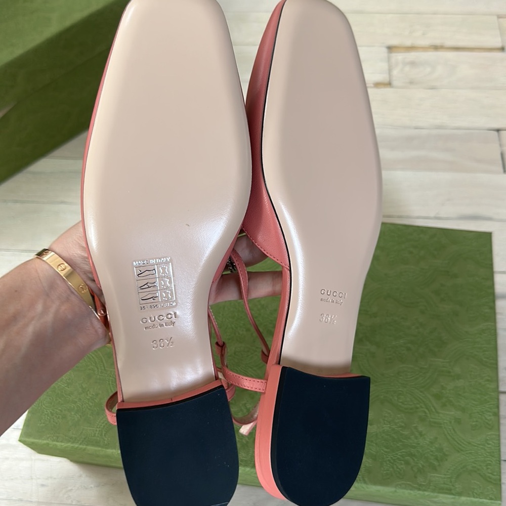 GUCCI Marmont Heel Size 38.5 US 8.5 T-Strap pink - Picture 4 of 9